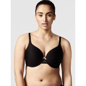 NWT New Chantelle Black C Ideal Back Smoothing Plunge T-Shirt Bra